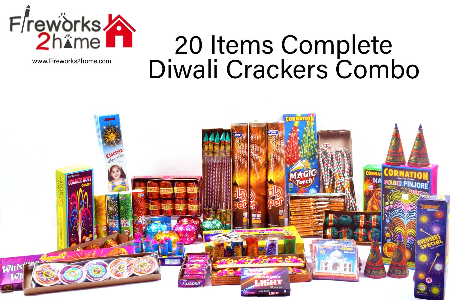 Super Family Diwali Crackers Gift Box (20 Items)